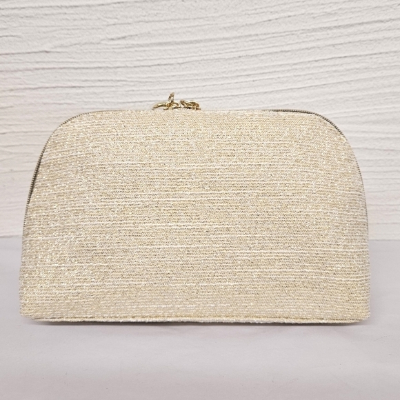 Christian Dior Beauty and Care Zippered Travel Pouch in Cream and Gold NWT - Picture 5 of 11